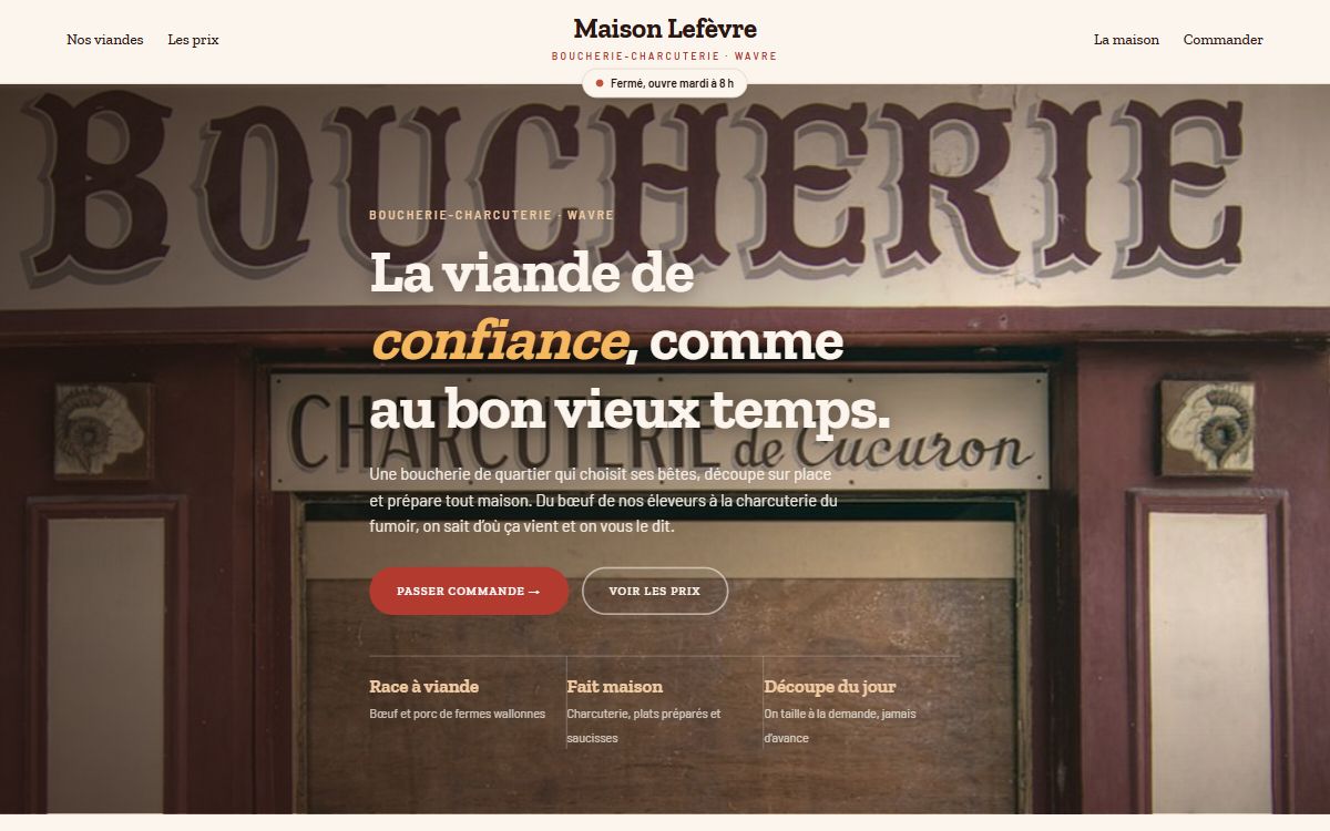 Le site de démo Maison Lefèvre