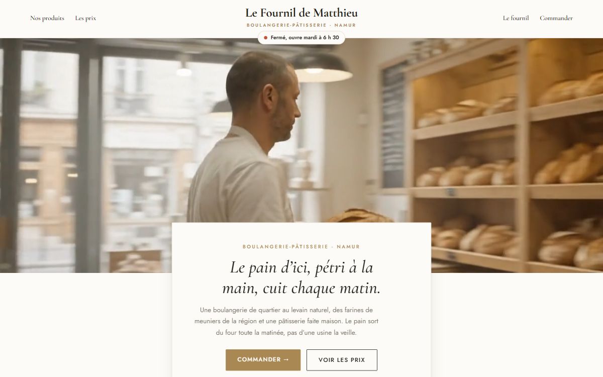 Le site de démo Le Fournil de Matthieu