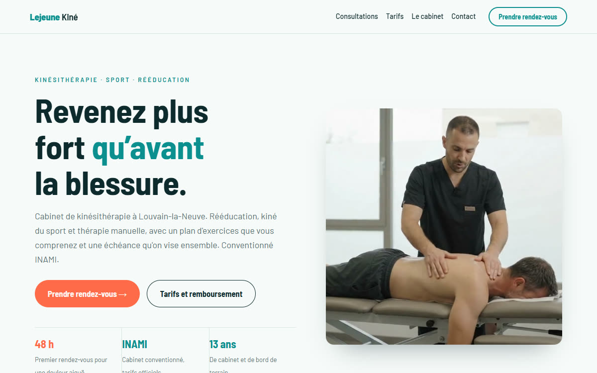 Le site de démo Cabinet Lejeune Kiné