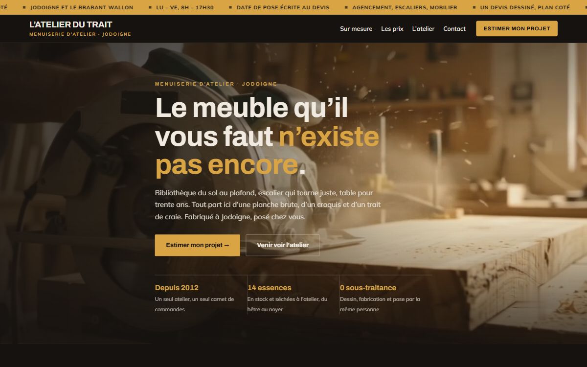 Le site de démo L’Atelier du Trait