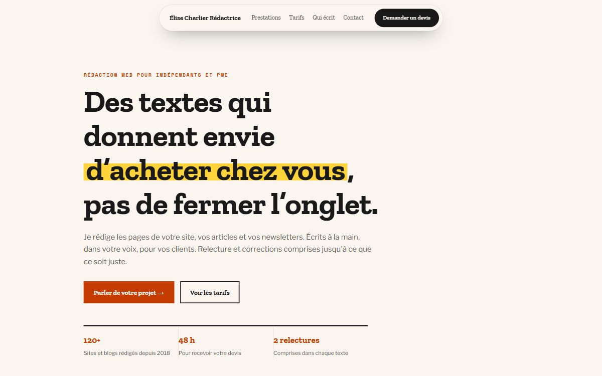 Le site de démo Élise Charlier